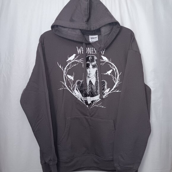 WEDNESDAY ADAMS FAMILY GRAPHIC WOMEN'S PULLOVER SWEATSHIRT HOODIE - Picture 3 of 12